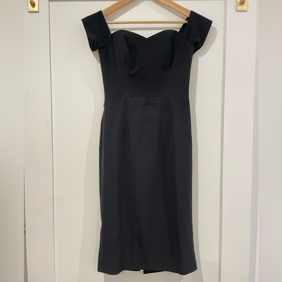 Dress The Population Bailey Off The Shoulder Dress Womens Small Black Boning - Picture 13 of 16